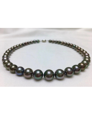 AAAA+ graded, Japanese PSL certified--LAGOON, Tahitian Peacock Pearls Necklace