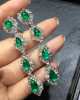 Diamond Drop Emerald Earrings 