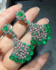 Emerald Diamond Sector  Earrings