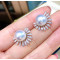 Diamond Sun Flower White South Sea Pearls Earrings