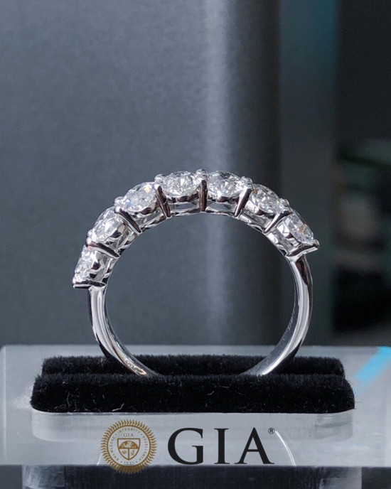 2.1 Carat Oval Diamond Eternity Ring GIA Certified 