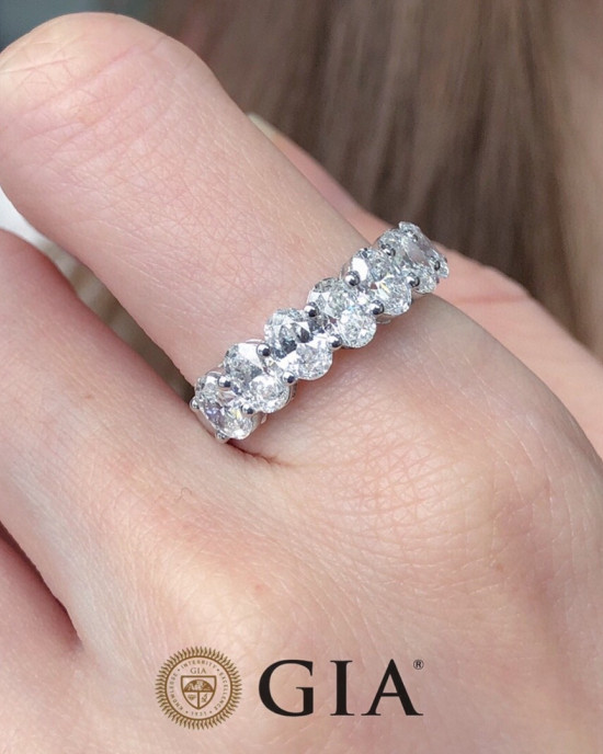 2.1 Carat Oval Diamond Eternity Ring GIA Certified 