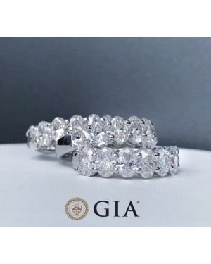 2.1 Carat Oval Diamond Eternity Ring GIA Certified 