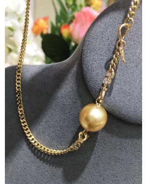 Incredible Combo---South Sea Golden Pearl +18K gold chain 